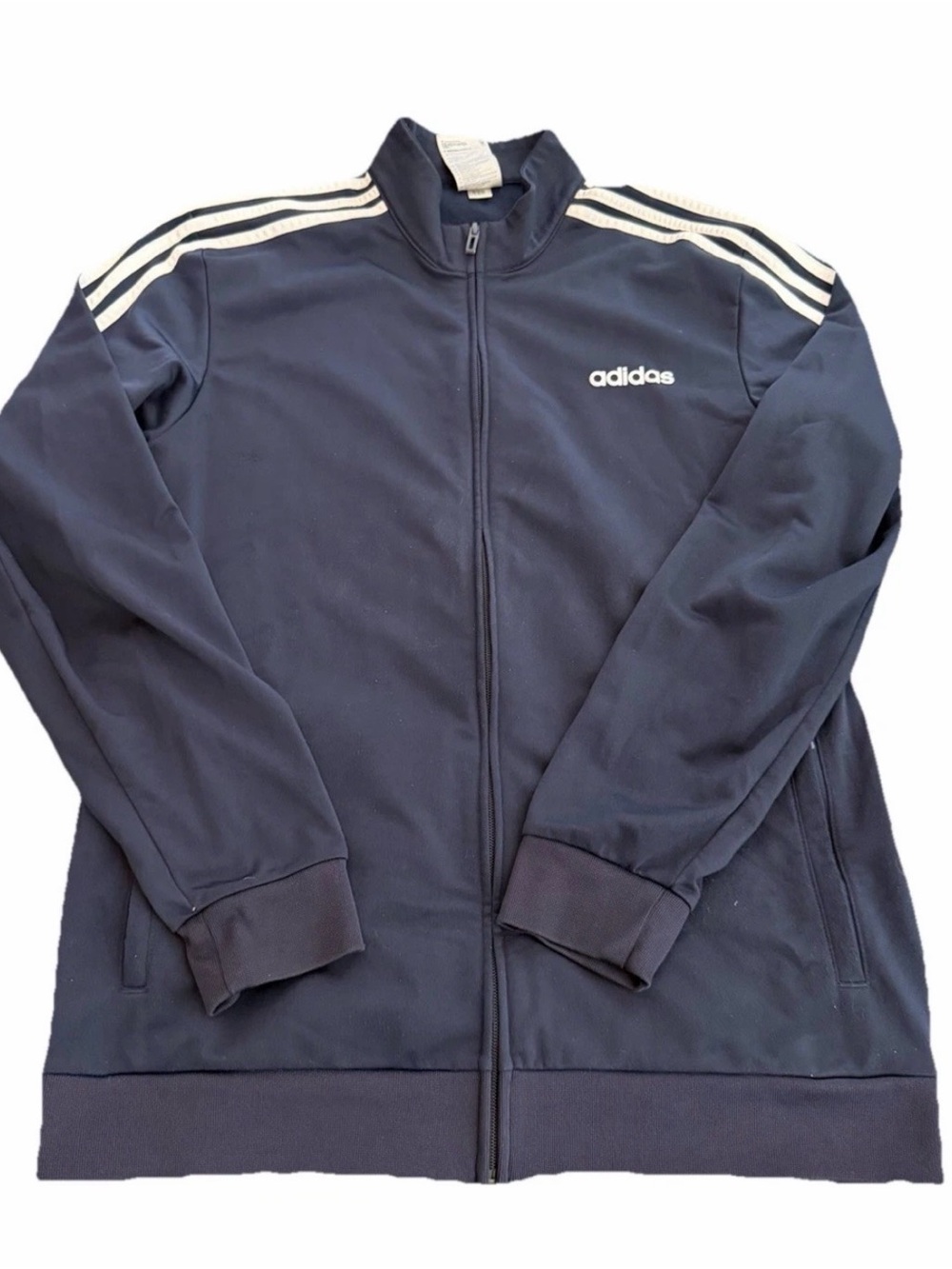 adidas Dark Navy Sports Jacket with White Logo